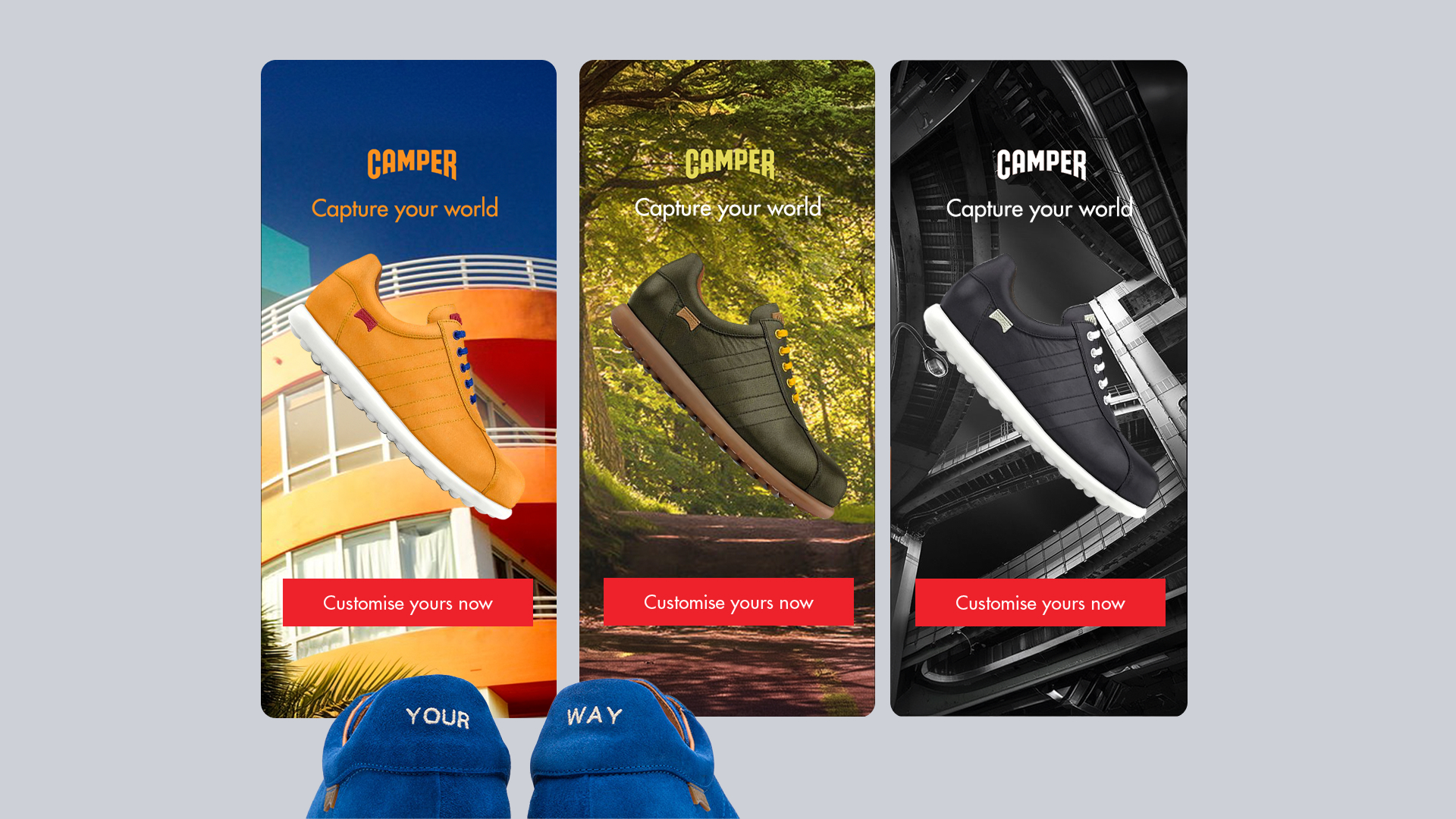 CAMPER Wear Your World mobile app experience